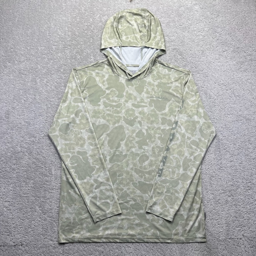 Drake Waterfowl Shirt Mens Medium Camo Hoodie Long Sleeve Fishing Performance